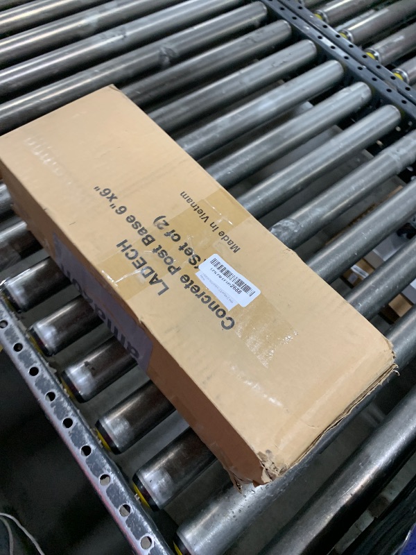 Photo 1 of LADECH 6x6 Fence Post Holder Ground Spike Use for Concrete Deck - Post Anchor Metal Black Powder Coated 6 Inches x 6 Inches (Inner Dia 5.5x5.5 Wood Post) 2 Pack