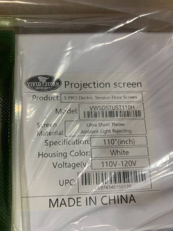 Photo 1 of VIVIDSTORM Projection Screen S PRO 110 inch Ultra-Short Throw Ambient Light Rejecting 4k Screen, Suitable for UST Laser Projector, Floor Tab-Tensioned
