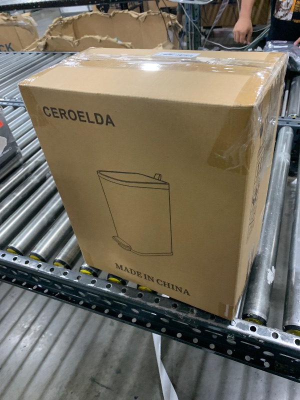 Photo 1 of CEROELDA Slim Bathroom Trash Can with Lid Soft Close, 10 Liter/2.6 Gallon Stainless Steel Small Garbage Can