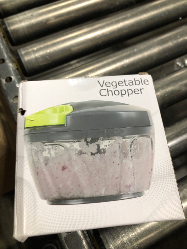Photo 1 of Cambom Manual Food Chopper Vegetable Cutter, Hand String Vegetable Chopper Onions Cutter for Vegetable Fruits Nuts BPA Free Food Safe Material, 550ml Gray