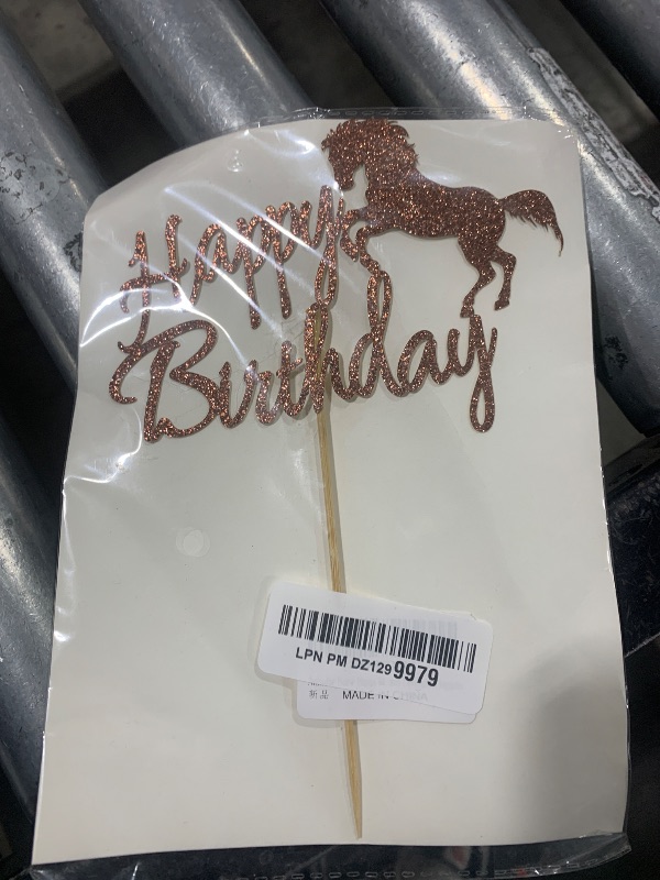 Photo 1 of Arthsdite Horse Happy Birthday Cake Topper, Horse Racing Theme Birthday Party Decoration for Boys Girls Men Women, Kids Birthday Party Decoration Supplies