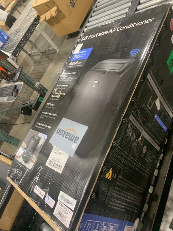 Photo 1 of LG 8000 BTU (DOE) / (12000 ASHRAE) Portable Air Conditioners Cools 350 Sqft Easy Install & WiFi App Remote Eco-friendly, Quiet Small & Medium Room Air Conditioner AC Unit Home Gray LP0823GSSM
