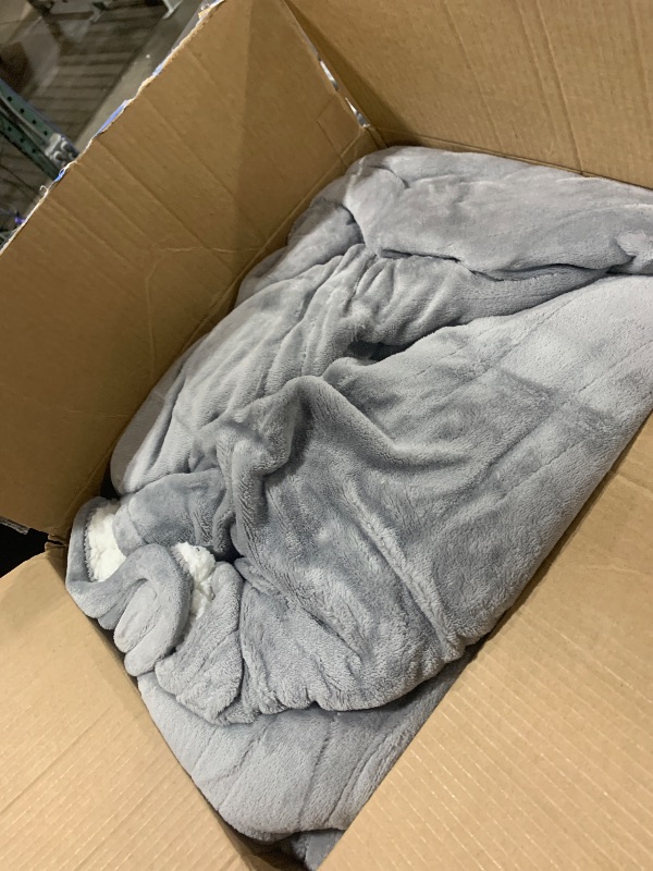 Photo 1 of Sealy Electric Blanket King Size, Flannel & Sherpa Heated Blanket with 10 Heating Levels & 1-12 Hours Auto Shut Off, Fast Heating Warming Blanket, Machine Washable, Light Grey, 100 x 90 Inch