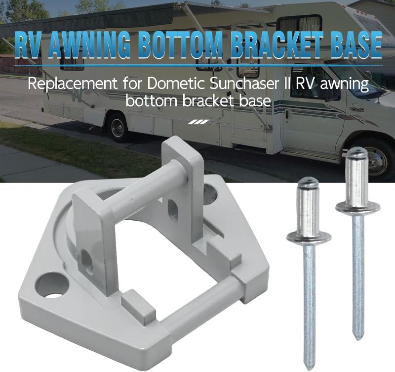 Photo 1 of RV Awning Bottom Bracket Foot RV Awning Base Replaces for Dometic Sunchaser II RV Rounded Hardware Right or Left Side