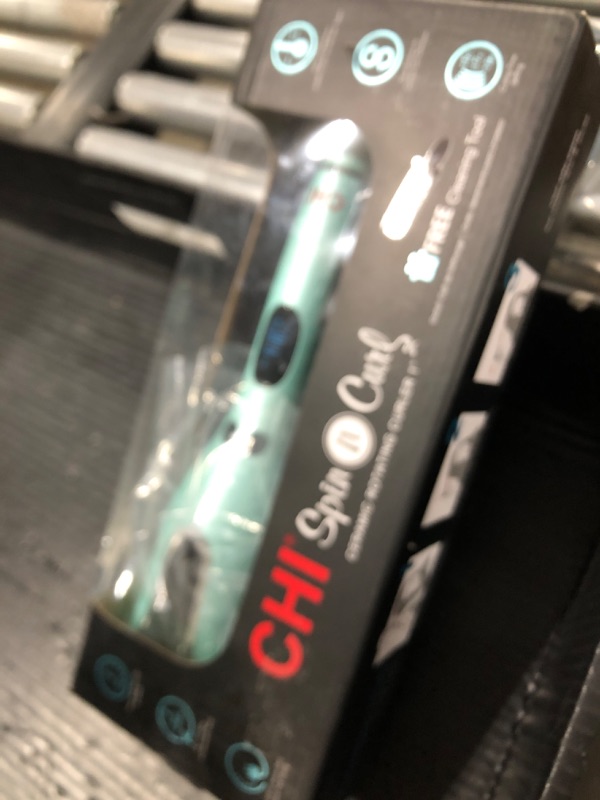 Photo 1 of CHI Spin N Curl, Curling Iron For Healthy & Shiny Effortless Curls & Waves, Provides Preset Temperature Settings For Each Hair Texture, Mint Green
