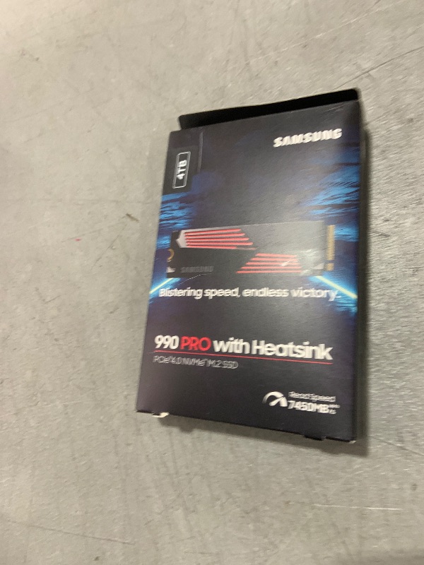 Photo 1 of SAMSUNG 990 PRO Heatsink SSD 4TB, NVMe M.2, Speeds Up to 7,450MB/s Best for PlayStation® 5 (PS5 SSD) Console Expansion MZ-V9P4T0CW