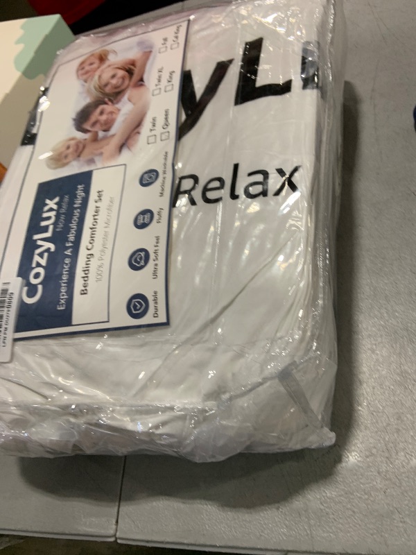 Photo 1 of CozyLux Queen Comforter Set White - Bed in a Bag Queen Size 7 Pieces, Luxury Soft Bed Set for All Seasons, Bedding Set with Down Alternative Comforter, Sheets, Pillowcases & Shams