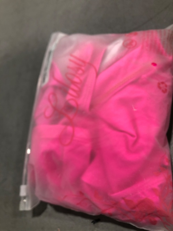 Photo 1 of Lilosy High Waisted Tummy Control Drawstring Bikini Set String Swimsuit Cami Top and Tie Side Shorts 2 Piece Women Bathing Suit Hot Pink Large