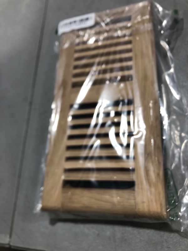 Photo 1 of Howeall 2PC 4x10 Inch White Oak Wood Floor Register Vents Cover - Drop in Register with Damper Wooden Vents Covers for Home Floor Unfinished (White Oak)