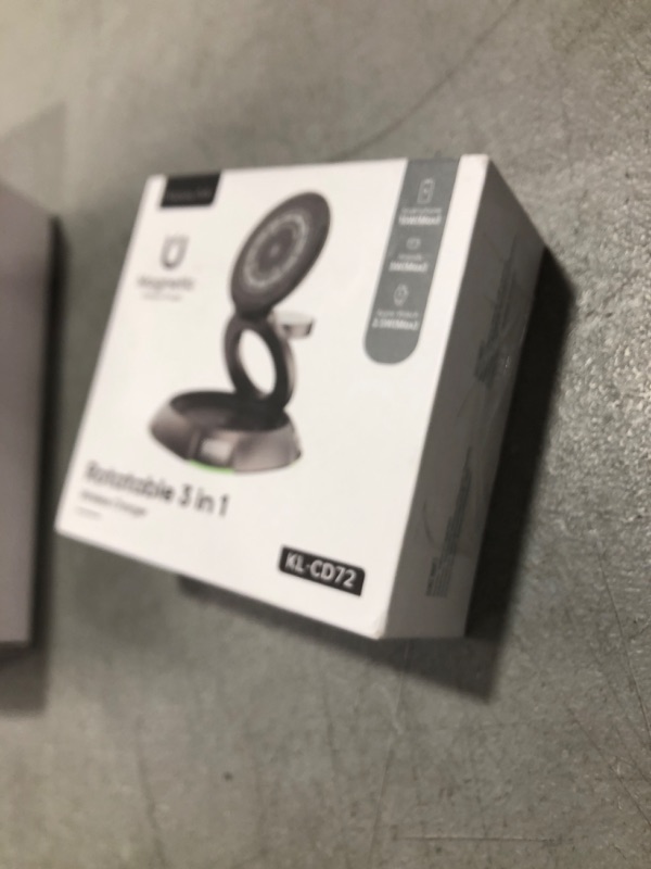 Photo 1 of Kuulaa 3 in 1 Foldable Wireless Charger, Magnetic iPhone Charging Station for AirPods 3/2/Pro,Wireless Charger Magnetic Charging for iPhone 15/14/13/12 Series (Gray)