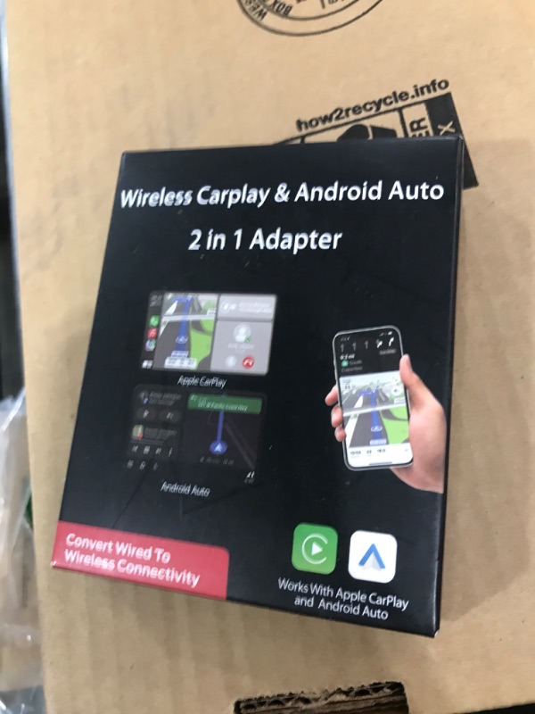 Photo 1 of Wireless CarPlay Adapter, 2025 Upgraded 2-in-1 Mini Size CarPlay & Android Auto, Convert Wired to Wireless with USB & USB-C/Type-C, Plug & Play, Stable Control & No Delay, with iPhone & Android