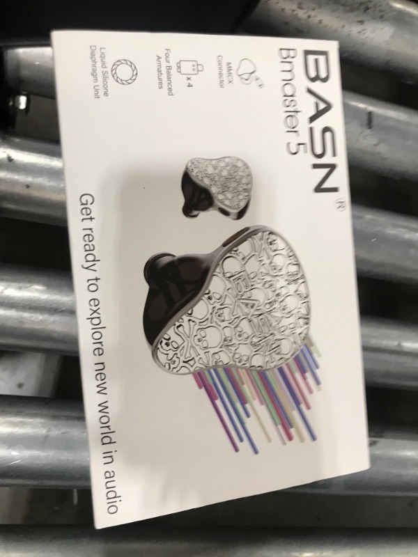 Photo 1 of BASN Bmaster5 in Ear Monitors, 5 Drivers Drummer Headphones with Powerful Bass, Noise Isolation IEM Earbuds with Detachable MMCX Sliver-Plated OFC Cable for Musicians (Midnight Black, MMCX)