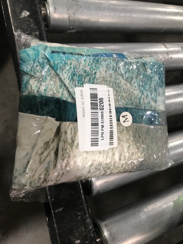 Photo 1 of CJXPJZPLD Turquoise and Grey Abstract Art Round Elastic Tablecloth Edge Fitted Table Cover Fits Table 45"-50" Diameter