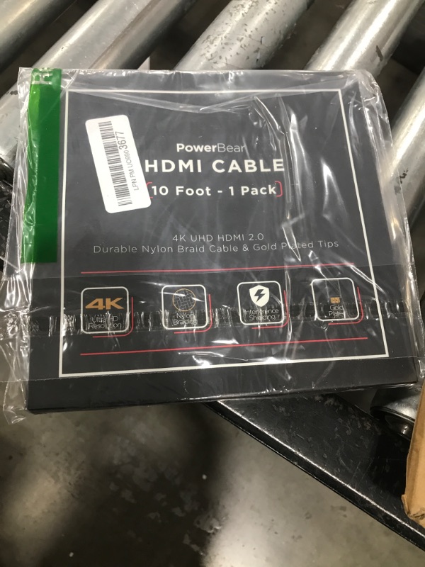 Photo 1 of PowerBear 4K HDMI Cable 10 ft | High Speed Hdmi Cables, Braided Nylon & Gold Connectors, 4K @ 60Hz, Ultra HD, 2K, 1080P, ARC & CL3 Rated | for Laptop, Monitor, PS5, PS4, Xbox One, Fire TV, & More