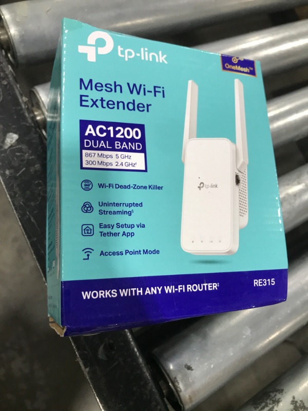 Photo 1 of TP-Link AC1200 WiFi Extender, 2025 Wirecutter Best WiFi Extender, 1.2Gbps home signal booster, Dual Band 5GHz/2.4GHz, Up to 1600 Sq.ft and 32 Devices, EasyMesh Compatible, One Ethernet Port (RE315)