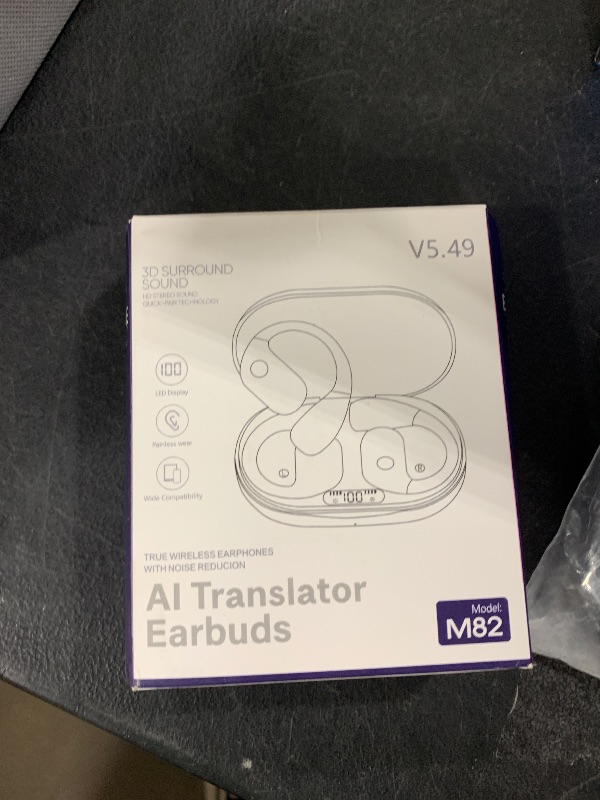 Photo 1 of AI Language Translator Earbuds, OWS Real-Time 3-in-1 Translation Earbuds 144 Languages & Accents, Translation Device for Travel Business Learning, Dark