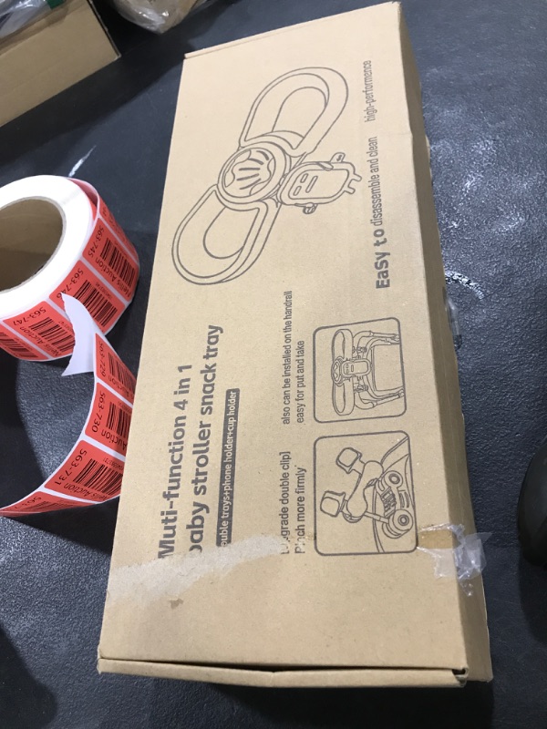 Photo 1 of Universal Stroller Snack Tray, 4 in 1 Stroller Tray Attachment with Cups Phone Holder for Baby Toddler Stroller, 360° Rotation Universal Stroller Tray Compatible with Uppababy, Baby Jogger, etc