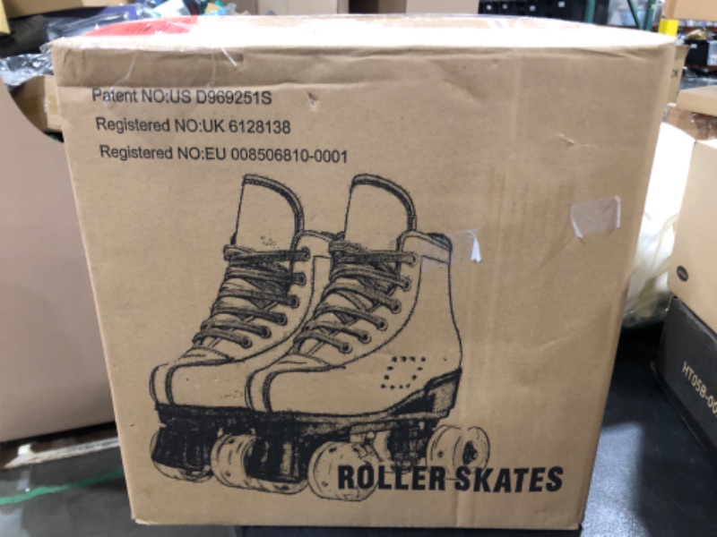 Photo 1 of XUDREZ Roller Skates for Girls, Black PU Leather with Pink Light Up Wheels, Indoor Outdoor, Size 37-US Women 6, Youth 5
