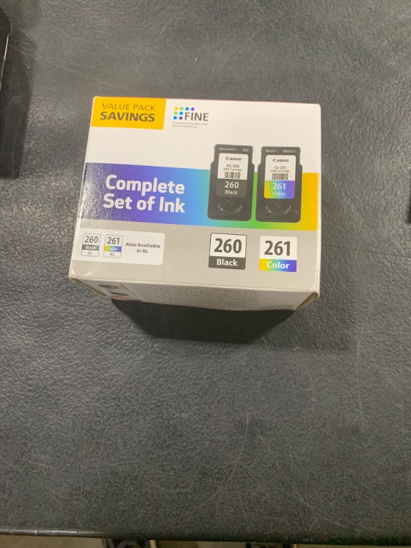 Photo 1 of Canon PG-260 / CLI-261 Genuine Ink Value Pack (2 Cartridges), Compatible with TS5320, TR7020