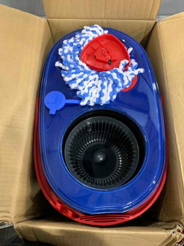 Photo 1 of O-Cedar RinseClean Spin Mop & Bucket System + 2 Extra Mop Heads| Clean with Clean Water | Removes 99% of Bacteria