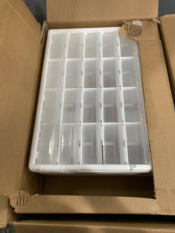 Photo 1 of ***minor damage***couple of cracks along top***
Akro-Mils 24-Drawer Plastic Drawer Storage Cabinet for Garage Organization, Bead Organizer, Building Bricks Storage, Teacher Toolbox, Makeup Organizer, 20-Inch W x 6-Inch D x 16-Inch H, 10124 White