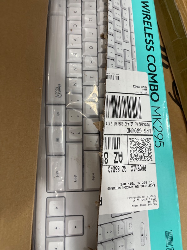 Photo 1 of ***KEYBOARD ONLY*** Logitech MK295 Wireless Mouse & Keyboard Combo with SilentTouch Technology, Full Numpad, Advanced Optical Tracking, Lag-Free Wireless, 90% Less Noise - Off White