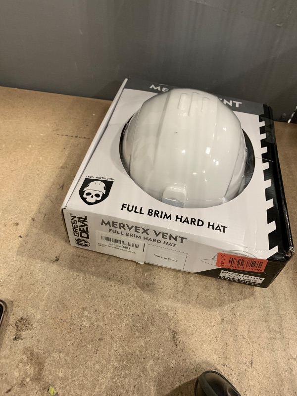 Photo 1 of Full Brim Hard Hat with Built-in Visor Vented Construction Safety Helmet OSHA Approved Cascos De Construccion Work Hardhats Helmets with Cooling Towel for Men&Women Adjustable Ratchet Suspension