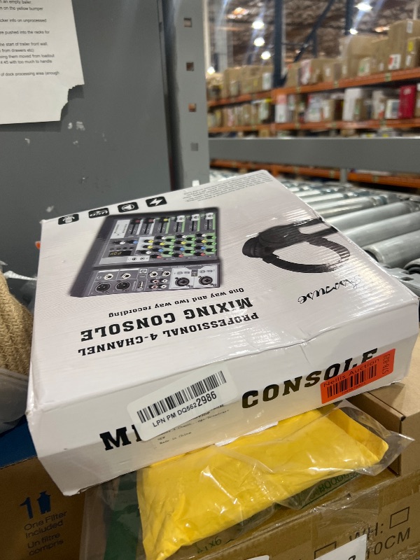 Photo 1 of Asmuse Audio Mixer, Professional Sound Board Console System Interface 4 Channel, Bluetooth Dj Sound Mixer Board for Streaming Karaoke PC Guitar, Digital USB MP3 Computer Input 48V Phantom Power Stereo