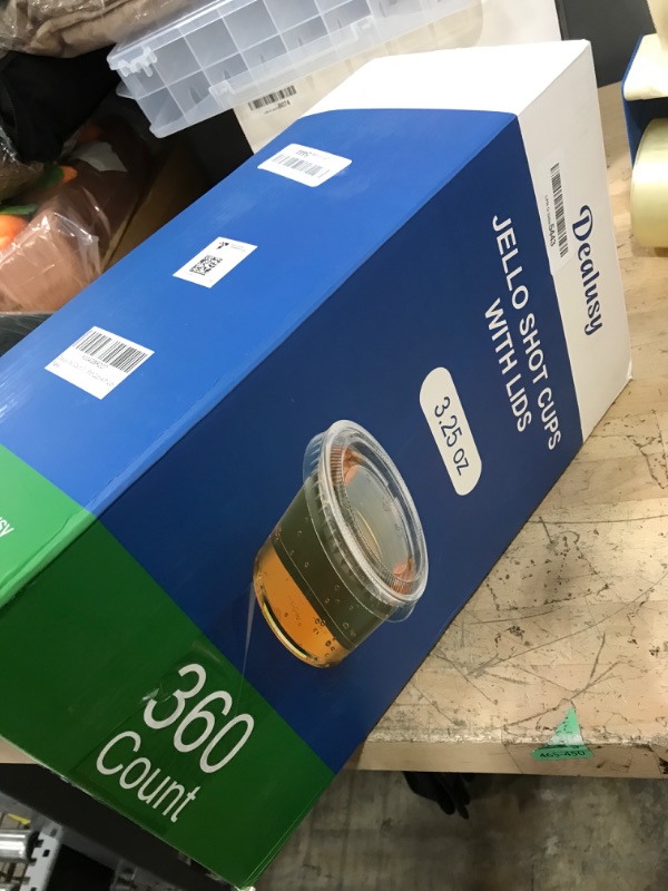 Photo 1 of Dealusy 360 Set 3.25 oz Jello Shot Cups with Lids, Sturdy & Food Safe Disposable Plastic Portion Condiment Dipping Sauce Cups, Small Containers for Salad Dressing