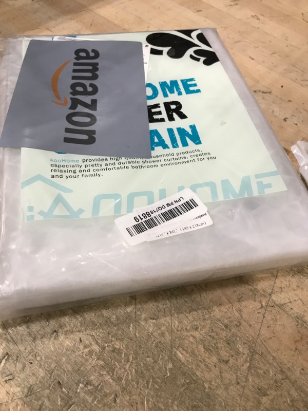 Photo 1 of AooHome Clear Extra Long Shower Curtain Liner, 3D Water Cube Modern Vinyl Shower Curtain Design with Bottom Magnets for Bathroom, Heavy Duty, 72x86 Inch, Semi Transparent