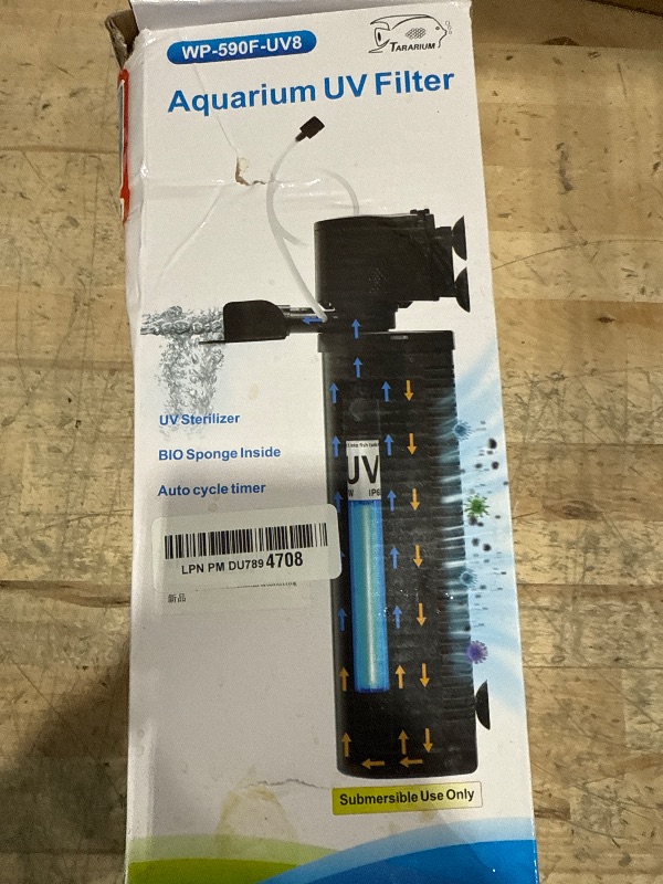 Photo 1 of Aquarium U-V Filter 264GPH for 40-150 Gallon Fish Turtle Tank Internal Filter w/Scientific Timer Bio Sponge Submersible Power Pump w/Aeration Deodorization Saltwater Freshwater Green Clean Machine