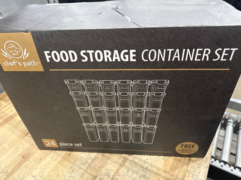 Photo 1 of Airtight Food Storage Container Set - 24 Piece, Kitchen & Pantry Organization, BPA-Free, Plastic Canisters with Durable Lids Ideal for Cereal, Flour & Sugar - Labels, Marker & Spoon Set