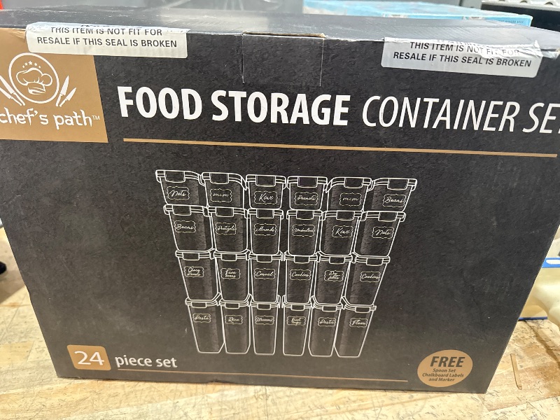 Photo 1 of Airtight Food Storage Container Set - 24 Piece, Kitchen & Pantry Organization, BPA-Free, Plastic Canisters with Durable Lids Ideal for Cereal, Flour & Sugar - Labels, Marker & Spoon Set