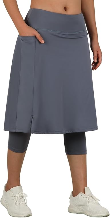 Photo 1 of ANIVIVO Women Long Knee Length Skirted Leggings, Capris Leggings with Skirts High Waist M