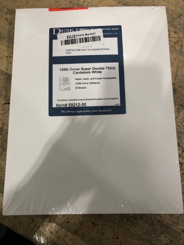Photo 1 of 120lb Cover Thick Cardstock Paper - Plain Heavy Bright White Stock - 8.5" x 11" (50 Sheets)