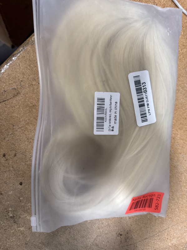 Photo 1 of QD-Tizer Ash Blonde Synthetic Wigs with Bangs Long Straight Hair Wigs Glueless Synthetic None Lace Wigs Blonde Hair Heat-Resistant Fiber Wigs for Black Women