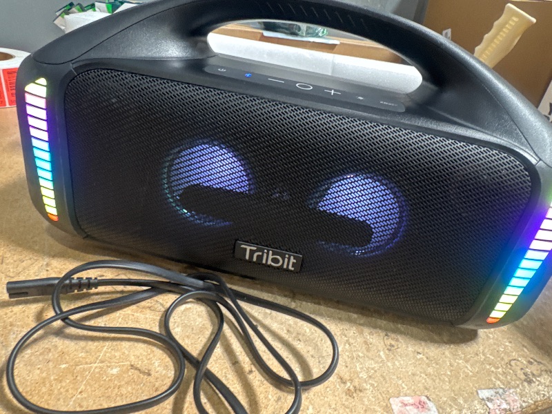 Photo 1 of *POWERS ON* Tribit StormBox Blast Portable Speaker: 90W Loud Stereo Sound with XBass, IPX7 Waterproof Bluetooth Speaker with LED Light, Bluetooth 5.3&TWS, Custom EQ, 30H Playtime for Outdoor