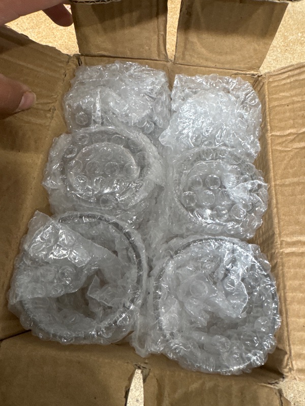 Photo 1 of *2 OUT OF 6 BROKEN* XKXKKE 7 oz Ribbed Drinking Glasses Set of 6, Clear Vintage Iced Coffee Cups Glassware, Highball Glasses Ridged Glass Tumbler for Coocktail, Whiskey, Beer, Water