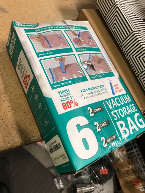 Photo 1 of 6 Space Saver Vacuum Storage Bags - Jumbo, Large, Medium with Hand Pump - Seal Bags for Clothing, Comforters, Pillows, Towels, Blankets