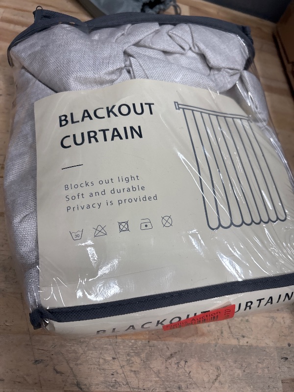 Photo 1 of 100% Blackout Shield Linen Blackout Curtains for Bedroom 84 Inches Long, Back Tab/Rod Pocket Living Room Drapes, Thermal Insulated Blackout Curtains 2 Panels Set, 50" W x 84" L, Beige