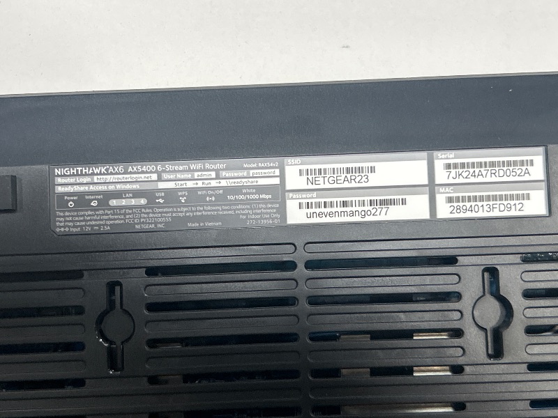 Photo 1 of *** SEE NOTES ***NETGEAR Nighthawk 6-Stream Dual-Band WiFi 6 Router (RAX54S) – Security Features, AX5400 Wireless Speed, Up to 5.4 Gbps, Covers up to 2,500 sq. ft., 25 Devices - 1-Year Armor Subscription Included