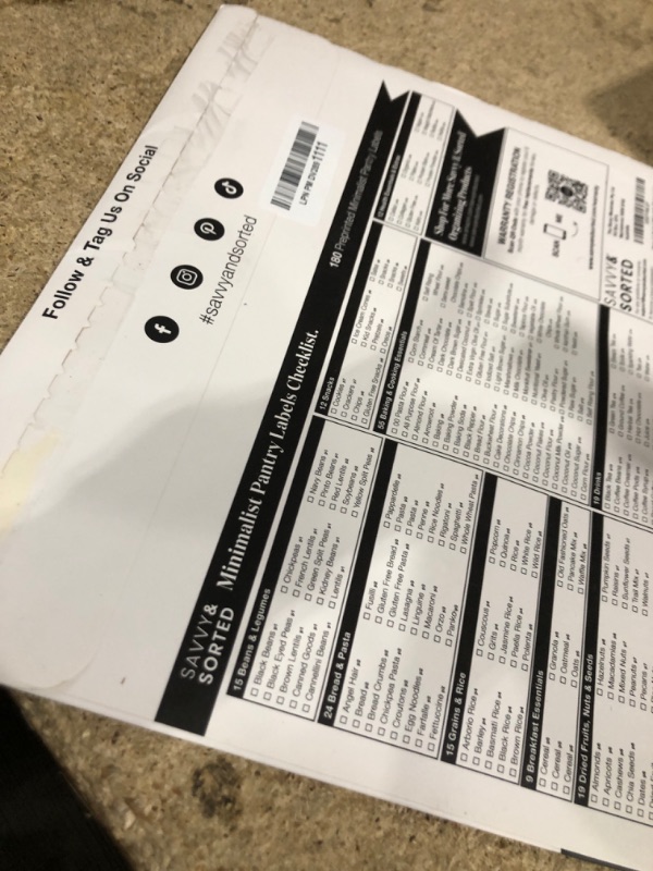 Photo 1 of SAVVY & SORTED Minimalist Pantry Labels, 180 Waterproof Vinyl Stickers for Food Containers - Kitchen Labels for Organizing Storage Bins, Jars, Kitchen