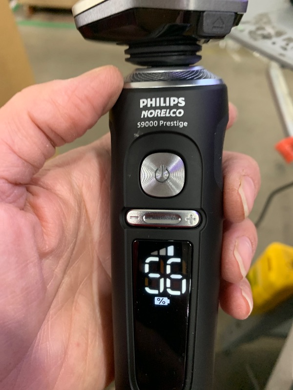 Photo 1 of Philips Norelco Shaver Series 9000 Prestige, Wet and Dry Electric Shaver, Lift & Cut Shaving System, SenseIQ Technology, Precision Trimmer, Cleaning Pod, Premium Pouch, Black Matte, Model SP9840/90