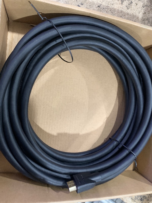 Photo 1 of Amazon Basics HDMI Cable, 25ft, 4K@60Hz, High-Speed 4K HDMI 2.0 Cord (18Gbps), 2160p, 48 bit, Compatible with TV/PS5/Xbox/Roku, Black
