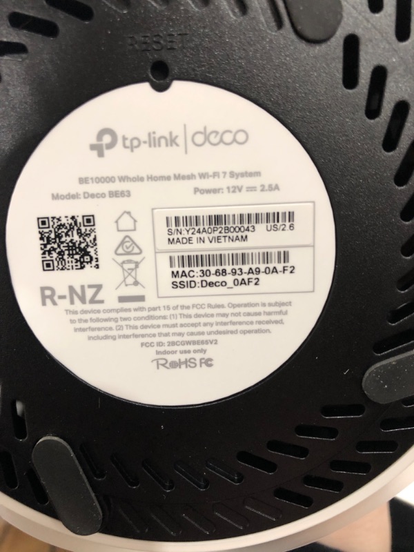 Photo 1 of TP-Link Tri-Band WiFi 7 BE10000 Whole Home Mesh System (Deco BE63) - 6-Stream 10 Gbps, 4X 2.5G Ports Wired Backhaul, 4X Smart Internal Antennas, VPN, AI-Roaming, MU-MIMO, HomeShield (3-Pack)