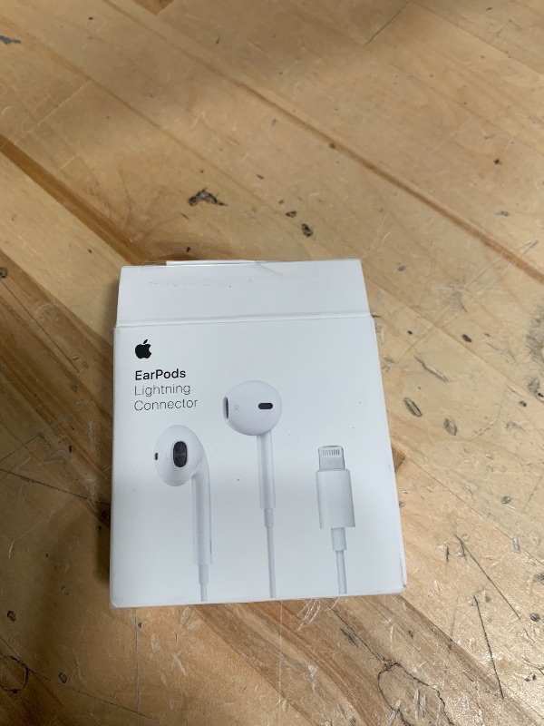 Photo 1 of Apple EarPods Headphones with Lightning Connector, Wired Ear Buds for iPhone with Built-in Remote to Control Music, Phone Calls, and Volume