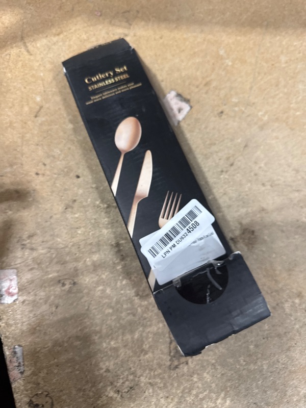 Photo 1 of 20-Piece Vintage Carved Copper Silverware Set, 18/10 Stainless Steel Flatware Set for 4, LaienLife Mirror Polished Modern Cutlery Set, Including Forks Spoons Knife for Home & Kitchen, Dishwasher Safe