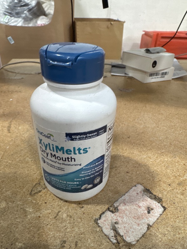 Photo 1 of *10/2027* Oracoat XyliMelts Dry Mouth Relief Moisturizing Stick-On-Melts w/Xylitol, 230 Count, Slightly Sweet, Helps Stimulates Saliva for Dry Mouth, Non-Acidic