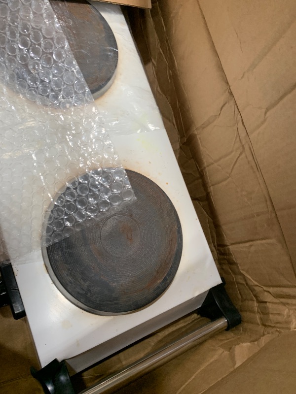 Photo 1 of 2000W Hot Plate,Portable Electric Stove Countertop Double Burners W/5 Level Temperature Control & Stay Cool Handles, Easy to Clean, Lightweight Cast Iron Electric Stove for RV/Home/Camp 110V