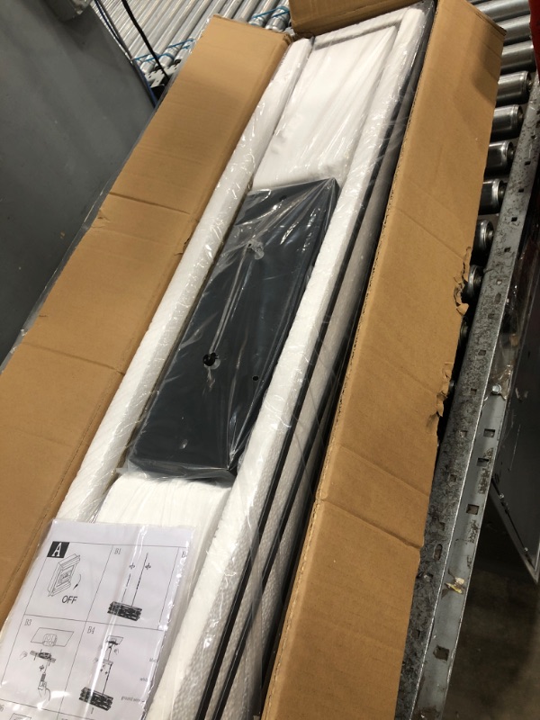 Photo 1 of 40''Large Farmhouse Rectangular Chandeliers for Dining Room,6-Light Black Matte Dining Light Fixture,Modern Industrial Pendant Lights Kitchen Island,Linear Chandelier with Retro Wood Texture Interior